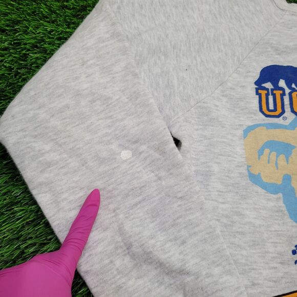 Vintage 1989 UCLA Bruins Cropped Sweatshirt M/L 21x22 Gray - Picture 4 of 16